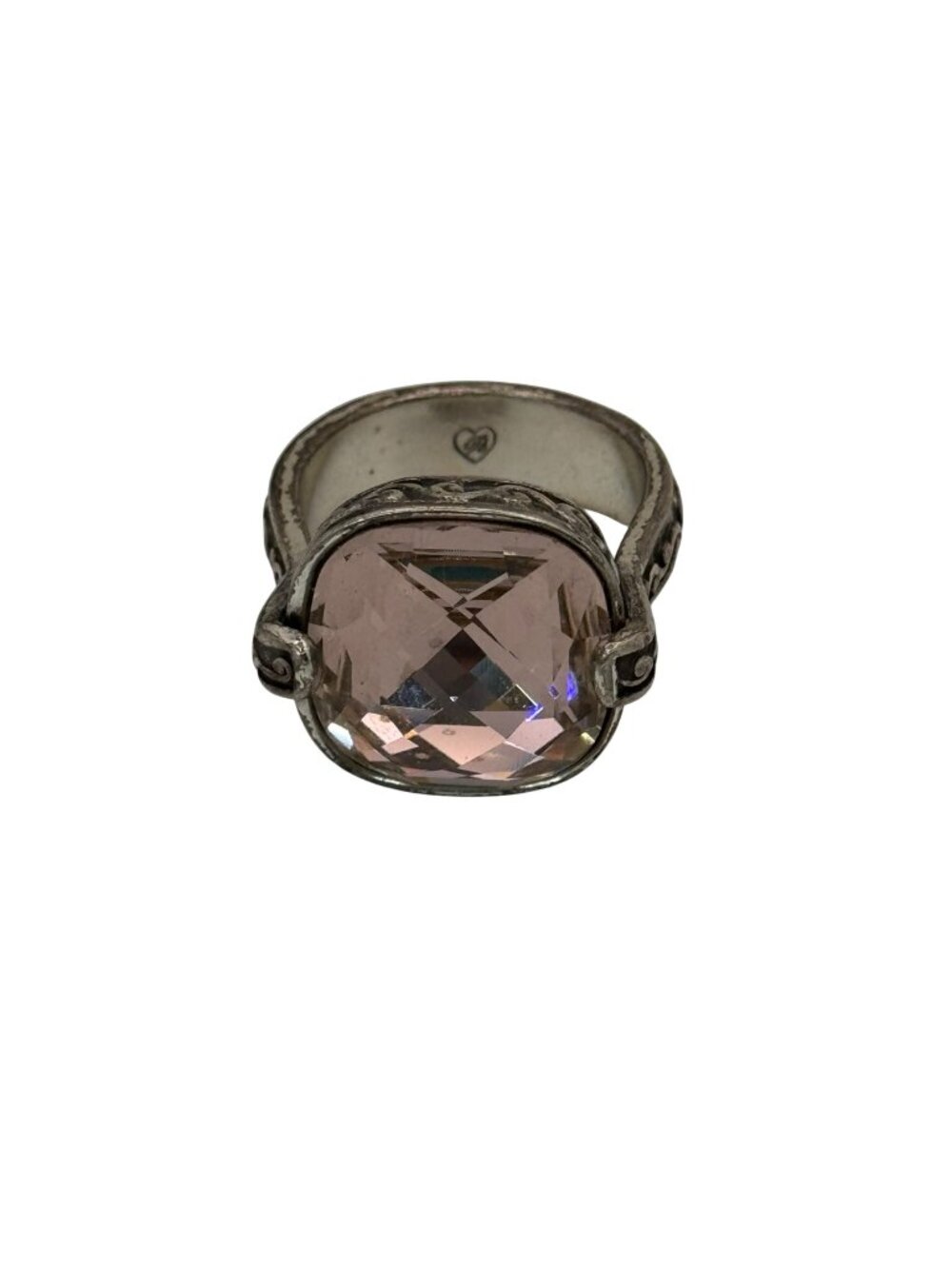 Brighton Venus Rising Pink Swarovski Crystal Silver Toned Ring Faceted Size 8